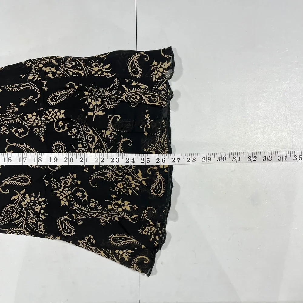 Karen Kane VTG 90s Fairy Grunge Paisley Ruffle Hem Midi Skirt Medium Renfair